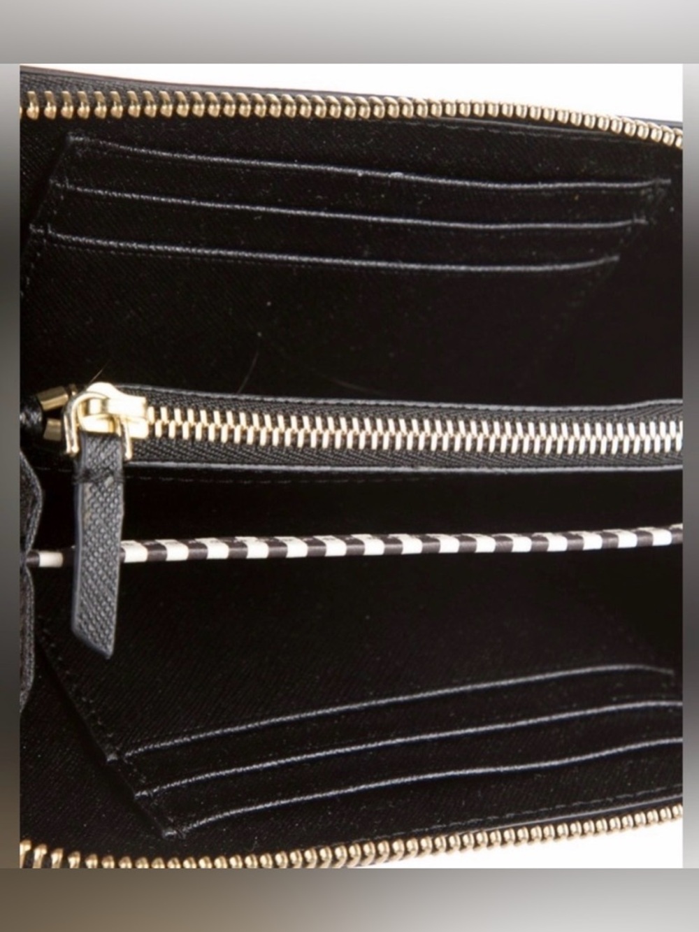 Henri Bendel "Flutterfly" Zip-Around Saffiano Leather Wallet/ Wristlet NWOT - Picture 3 of 3